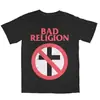 Camiseta de Algodão com Estampa Bad Religion, Unissex de Manga Curta para Verão, Adequada para Homens e Mulheres, Marca de Moda, Estilo Casual Retro Luxuoso