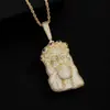 Collar con Colgante de Retrato Incrustado de Diamantes Estilo Hip-Hop Transfronterizo para Hombres, Cadena para Suéter Personalizada Estilo Europeo y Americano, Accesorios para Hombres de Discoteca al por Mayor