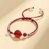 Dajiedali pulsera de mano tejida a mano de jade Dongling, nueva cuerda roja china con ágata blanca, cuerda roja, pulsera de cristal rosa