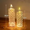 Lámpara de Velas Lágrima Transparente, Lámpara de Ambiente para Mesita de Noche, Luz Nocturna Simulada LED No Eléctrica, Lámpara de Velas Simulada
