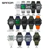 Reloj Electrónico Sanda Multifuncional de Moda Reloj Despertador con Temporizador de Cuenta Regresiva Pantalla Única Cuadrado Luminoso Estudiante Resistente al Agua