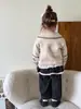 (8.18 Novidades) Cardigã de Tricô para Meninas Outono Novo Estilo Casaco Suéter Infantil Roupas de Bebê Classe A