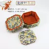 Caja de joyería de dos partes imitación brocado Song, caja octagonal para guardar pulseras, caja de almacenamiento de doble tapa, caja de brocado, joyero, caja para accesorios
