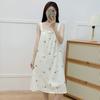 Camisola de Algodão e Seda Verão Sexy Pijama Feminino Algodão Artificial Alça Larga Estudante Princesa Fofo tamanho plus Size Fino Roupas de Casa
