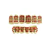 Grillz Populares Transfronterizos de Seis Dientes Color Bandera con Diamantes Galvanizados Microincrustados Grillz de Moda Unisex Accesorios Copa del Mundo Venta al por Mayor