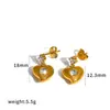 Pendientes de Acero Inoxidable con Pedrería Lichuan Fashion Joyería para Orejas Estrella Luna Dorada de 18K Pendientes de Acero de Titanio Pendientes Colgantes No se Desvanecen