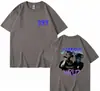Camiseta de Manga Corta Unisex Tkpa Estilo Retro Vintage Europeo y Americano Estampada Lavada Comercio Exterior Independiente Camiseta Unisex