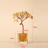 Mini Árvore da Sorte com Pedras de Cristal Ornamento para Mesa de Escritório Árvore da Sorte para Atrair Riqueza Casa Mini Sala de Estar Árvore da Sorte