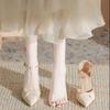 Sandalias Baotou para Mujer Tacón Medio 2025 Nuevo Primavera y Verano Punta Afilada Hueco Correa con Hebilla Elegantes Tacones Altos de Aguja