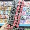 Pinza para el cabello con forma de corazón de aleación mini estilo coreano, de cuadros rojos y negros, con lazo, para niños, pinza versátil para media coleta, pinza de tiburón