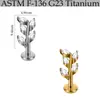 Transfronterizo F136 Titanio Color Zirconia Marquise Labio Curvo Uña Marquise Cinco Estrellas Chapado Pendientes Titanio Perforación Planos Fondo Diente Interno Anillo de Labio