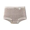 Cuecas Boxer Femininas com Estampa de Leopardo da Moda, Algodão Puro, Antibacterianas, Gancho Estendido, Antibacteriano 10A, Sem Costura, Alta Elasticidade, Roupa Íntima Feminina 100% Algodão