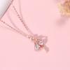 Collar de Plata de Ley S925 para Bailarina de Ballet Niñas Alto Sentido Moda Coreana Lujo Ligero Sentido de Diseño de Nicho Joker Mayoreo
