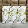Rolo de Adesivo de Parede de Mármore Imitação Azulejo Autoadesivo Decoração de Parede para Esconder Fundo Feio da Sala de Estar Papel de Parede à Prova d'Água e à Prova de Umidade