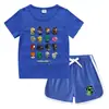 Estilo Novo Verão 2026 Camiseta de Gola Redonda e Shorts Infantis Estilo Coreano Absorvente de Suor Conjunto Casual de Camiseta para Crianças Pequenas e Médias