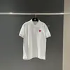 Camisa Polo Ami Estilo Japonês Tendência CdG Formato de Coração Coração Vermelho Masculina e Feminina Camiseta de Manga Curta para Casal Casual Versátil Gola de Lapela