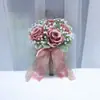 191 Ramo de Novia Mori Ramo de Boda Flores de Simulación Rosa Enviar a Novia Propuesta Registro Ramo para Foto de Boda