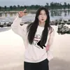 Sudadera de Cuello Redondo de Estilo Americano con Letras Sueltas, Atractiva, Ropa de Manga Larga Nueva para Mujer, Chaqueta Casual, Tops, Marca de Moda