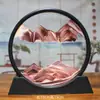 Nueva pintura de arena movediza de paisaje 3D minimalista, manualidades de vidrio redondo, reloj de arena, regalos creativos para inauguración de casa, adornos