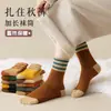 Calcetines para Mujer de Longitud Media Invierno Forrados de Polar Engrosados Cálidos Moda Japonesa Versátiles Retro Calcetines de Basura para el Cabello
