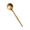 Cuchara de acero inoxidable W304 para helado, postre, café, condimentos, miel, cuchara mezcladora de mango largo, tenedor de fruta, logotipo imprimible