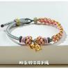 Pulseira de Lírio-do-Vale para Mulheres, Pulseira de Fio Vermelho Tecida à Mão Flor de Pessegueiro, Acessórios Vestíveis DIY Dourados e Prateados, Atacado de Corda Tecida à Mão