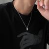 Collar sencillo de plata con forma de ladrillo pequeño para hombre y mujer, estilo hip hop, con cadena de eslabones, ligero y lujoso, accesorios para suéter.