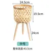 Maceta de Cesta de Bambú Planta de Sala de Estar Cesta de Flores Decoración Redondo Bambú Balcón Trípode Tejido Flor Grande Estilo Pastoral