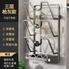 Estante para tapas de ollas de cocina, estante de almacenamiento de cocina para encimera, soporte de doble uso para montaje en pared, portaespátulas, organizador de tablas de cortar
