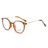 Gafas para Miopía para Mujer, Gafas Protectoras, Anti Luz Azul, Gafas Sin Receta, Montura Redonda, Aspecto Natural, Montura Fresca de Color Té, Lentes Rosados