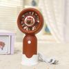 Ventilador Eléctrico Mini Portátil Pequeño de 3 Velocidades Color Caramelo Fresco para Estudiantes con Base Soporte para Teléfono Móvil Ventilador Pequeño de Oficina