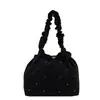 Nueva Bolsa Coreana Ins Exquisita de Color Puro Moda para Mujer Bolso de Hombro con Remaches Bolso Bandolera Plegado de Heroína Bolso de Axila