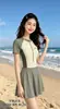 Kaiyanyuan Q0060 Novo Estilo Maiô para Mulheres, Peça Única Conservador Estilo Esportivo, Roupa de Treinamento de Natação de Verão para Estudantes Universitários