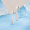 Aretes cepillados de gota de agua para niñas, diseño largo y simple, aretes elegantes, populares de alta gama para el día a día, celebridad en línea de Little Red Book