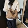 Bolsa Tote de Ombro Casual Multiuso Grande Capacidade Retro Cor Pura Nova Outono e Inverno Ombro Único Duplo Transversal Roupas de Trabalho