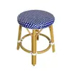 Mesa y Silla de Estilo Francés para Exterior Balcón Silla de Ratán Silla de Ratán Juego de Tres Piezas Cafetería Tienda de Té con Leche Casa de Huéspedes Silla de Comedor Vintage para Exterior