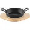 Chapa Teppanyaki Doméstica Redonda de Ferro Fundido Cozinha Japonesa Coreana Duas Alças Comercial Coreana Ocidental Chapa para Bife
