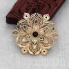 Acessórios de Joias de Cobre com Preservação de Cor Feitos à Mão DIY Pingente Pendurado Banhado 46mm Peça Floral Grampo de Cabelo Hanfu Coroa de Cabelo Estilo Antigo B2876