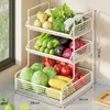 Estante de Almacenamiento de Cesta para Verduras de Cocina Encimera Doméstico Multicapa Simple Caja de Almacenamiento Dedicada para Verduras, Condimentos, Cebollas, Jengibre, Ajo