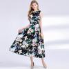 Moda Europeia e Americana Alfaiataria Estéreo Cintura Saia A-Line Transfronteiriça Vestido Feminino Novo de Verão Elegante Sem Mangas Cintura Alta