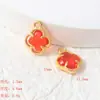 Colgante de Joyería con Flor de Cuatro Pétalos y Base Dorada de Cristal de Colores Colgante Trébol de Cuatro Hojas Accesorios para Pulsera y Collar DIY Venta al por Mayor