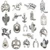 Mezcla 20 Plata Antigua Vaquero Occidental Sombrero de Caballo Cactus Pistola Colgante Creativo DIY Accesorios de Joyería Hechos a Mano
