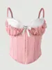 Sutiã Sexy Patchwork de Renda Vermelha com Aro, Camisola com Toque de Luxo, Top Tubo para Usar por Baixo, Top para Menina Spicy