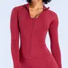 Nueva Chaqueta de Yoga Dfyne con Cuello Alto, Cremallera y Mangas Largas, Ropa de Yoga Ajustada de Secado Rápido, Top Deportivo para Fitness al Aire Libre