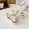 Sandalias de Verano Florales Lindas para Niñas con Diseño de Burbujas, Patrón Floral Pequeño, para Niños Mayores, Chanclas de Playa Cerradas de Punta, Modernas, DIY