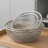 Colador de Acero Inoxidable Cesta para Frutas Cocina Hogar Redondo Lavado de Verduras Malla Fina para Frutas y Verduras Cesta para Lavar Verduras Cesta para Verduras