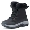 Botas de nieve cálidas de invierno nuevas, de caña alta, a la moda, talla grande, forradas de felpa, botas para mujer, senderismo al aire libre, estilo de pareja, zapatos de montañismo modernos