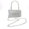 Bolsa de Festa da Moda para Mulheres com Laço de Diamante Bolsa Quadrada Pequena Bolsa de Mão Fábrica Pronta Bolsa de Corrente Bolsa de Festa Diamante Flash