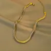 Acero de titanio acero inoxidable collar pulsera de cadena plana de serpiente moda europea y americana cadena plana de serpiente lisa collar de hip hop para hombres y mujeres