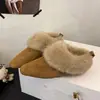 Zapatos Peludos de Punta Cuadrada Estilo Francés Tacón Grueso Zapatos de Una Sola Pieza para Mujer Nuevo Estilo Otoño Invierno Zapatos de Algodón Cálidos con Forro de Terciopelo Zapatos de Deslizamiento para Mujer